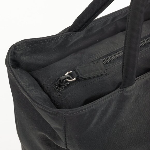Prada Black Tessuto Nylon Logo-Plaque Tote - Picture 9 of 11